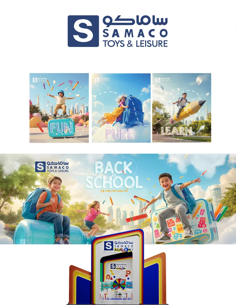Samaco Toys & Leisure: back-to-school campaign and academy stand
